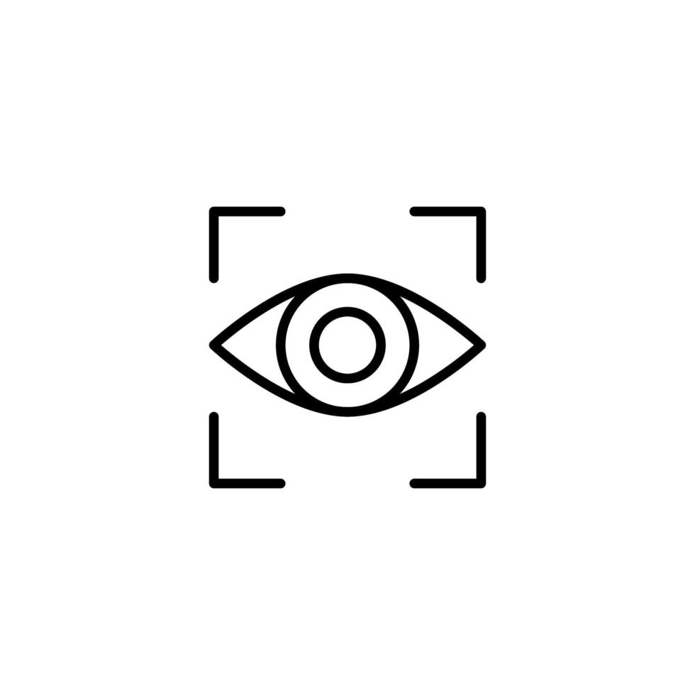 Eyes icon with outline style vector