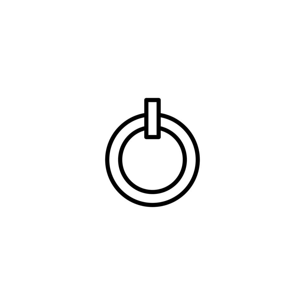 Power button icon with outline style vector