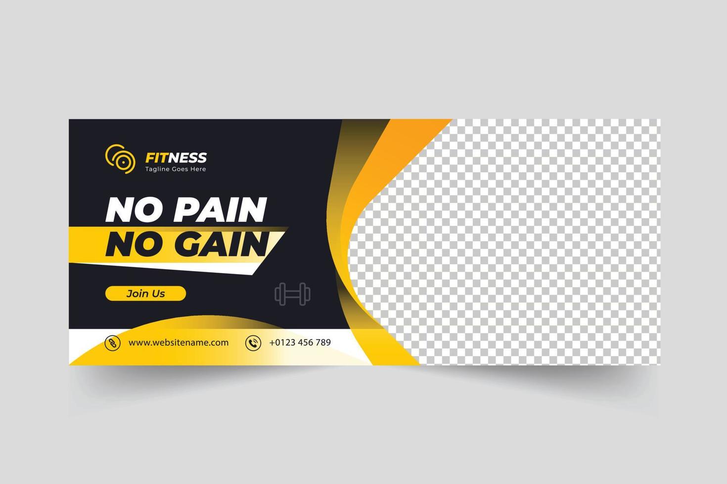 Fitness Gym Social Media Cover Design Template vector