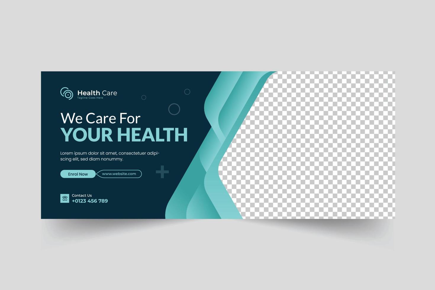 Healthcare and medical web banner or social media design template vector