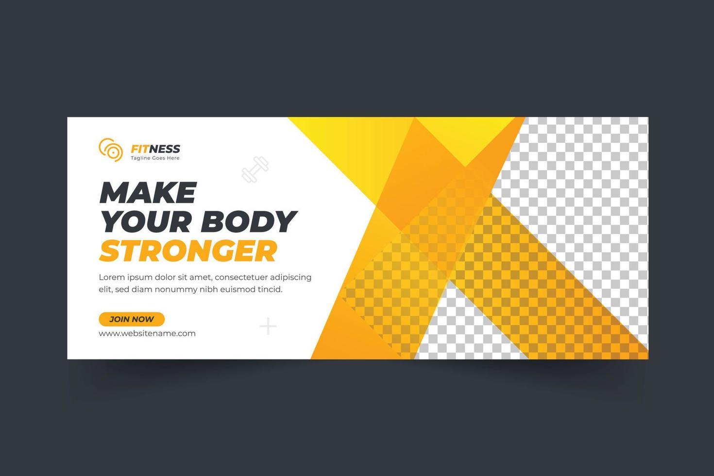 Fitness Gym Social Media Cover And Web Banner vector