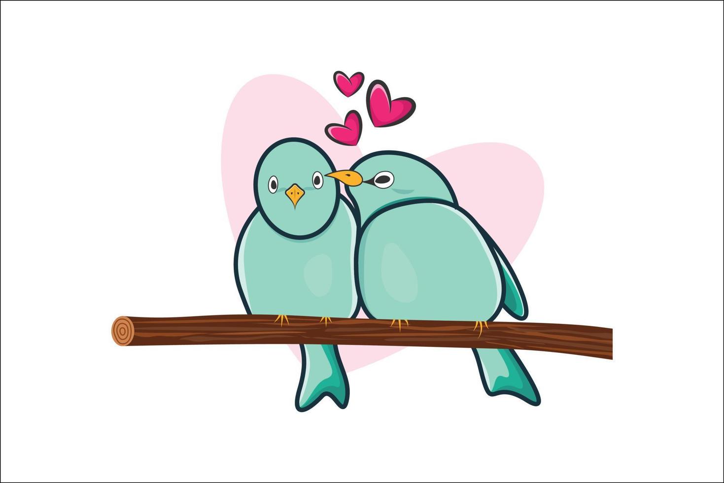 Birds Couple in Love vector