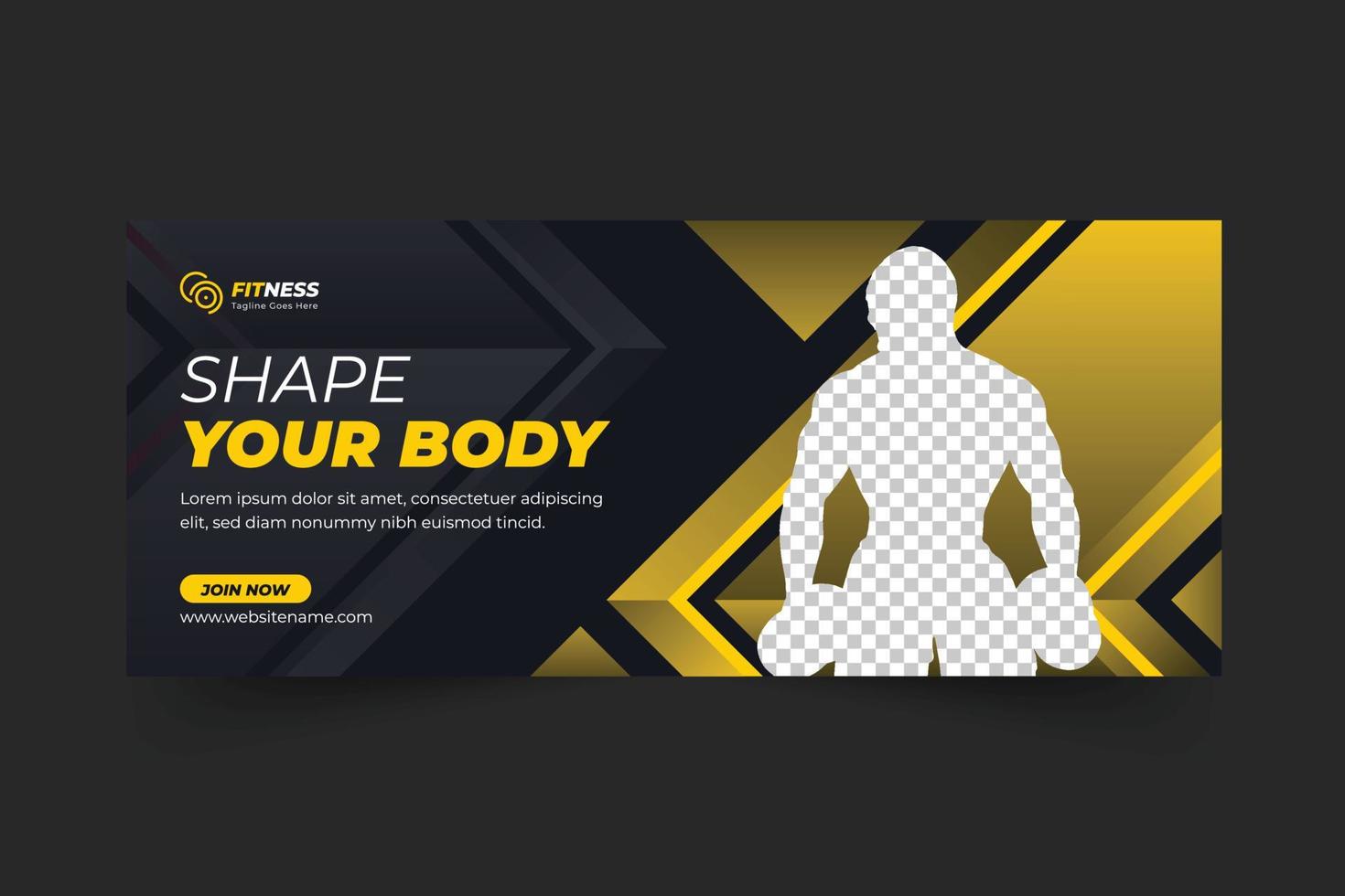 Fitness Gym Social Media Cover And Web Banner Design vector