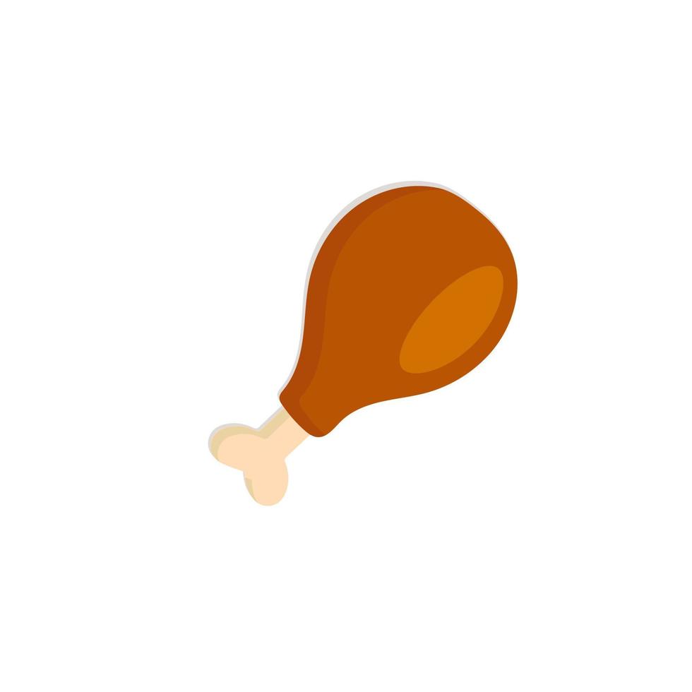 frito pollo, pollo muslos icono, vector frito pollo icono, linda emoji con contento rostro, comida rápida o parrilla menú diseño. gracioso comida contento comida para niños. kawaii comida icono.