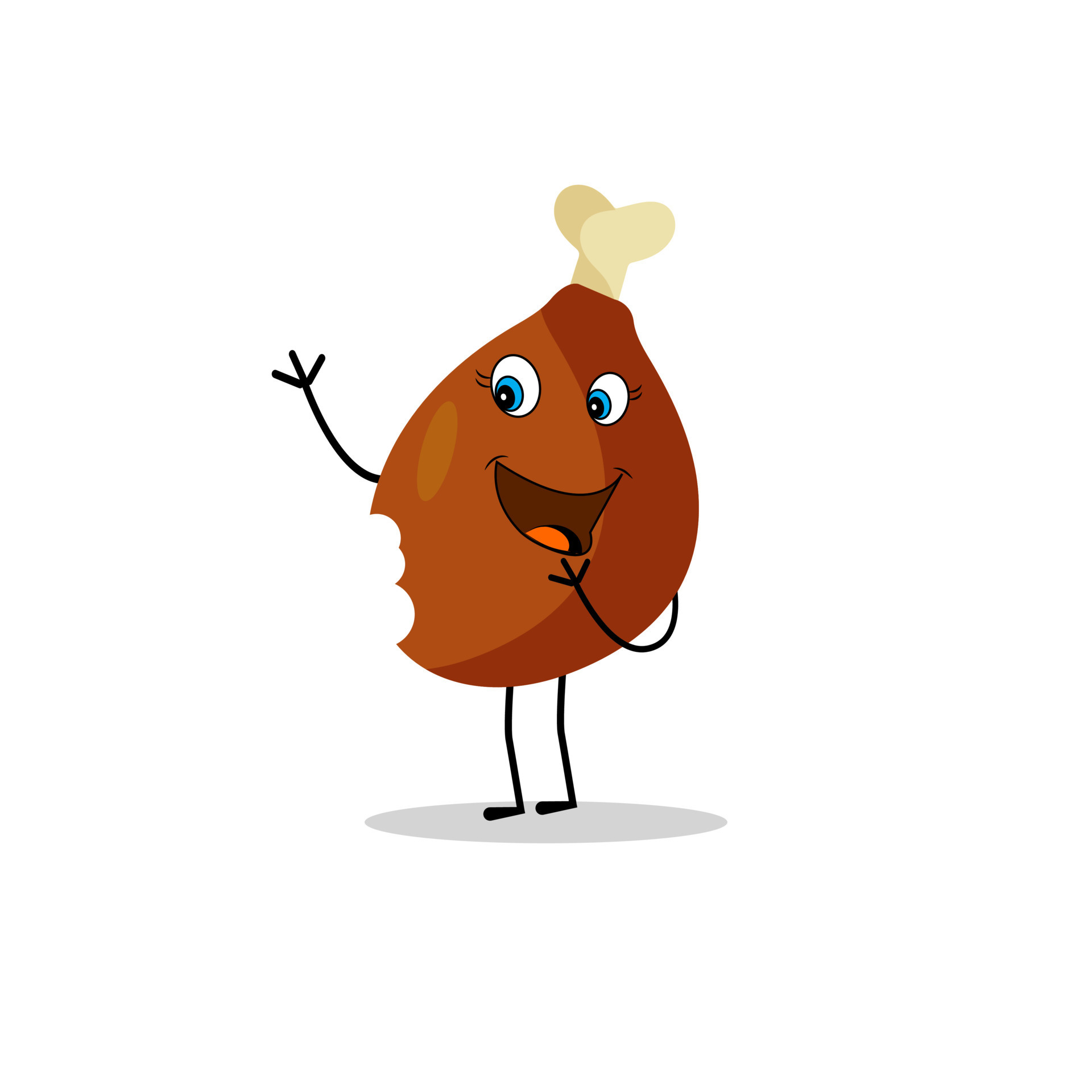 Fried chicken, chicken thighs icon, vector fried chicken icon, cute