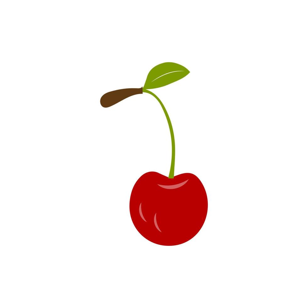 Cherry cartoon vector illustration. Cute Cherry character,  icon vector illustration. Character is cheerful with arms and legs. Set of fruits emoticon