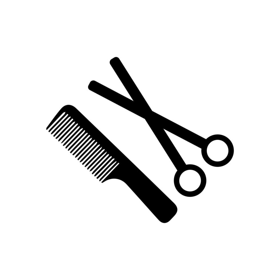 Comb and scissors icon. Scissors hairbrush vector illustration, Hair combs and scissors set isolated on a white background. Barber icon,vector best flat icon.