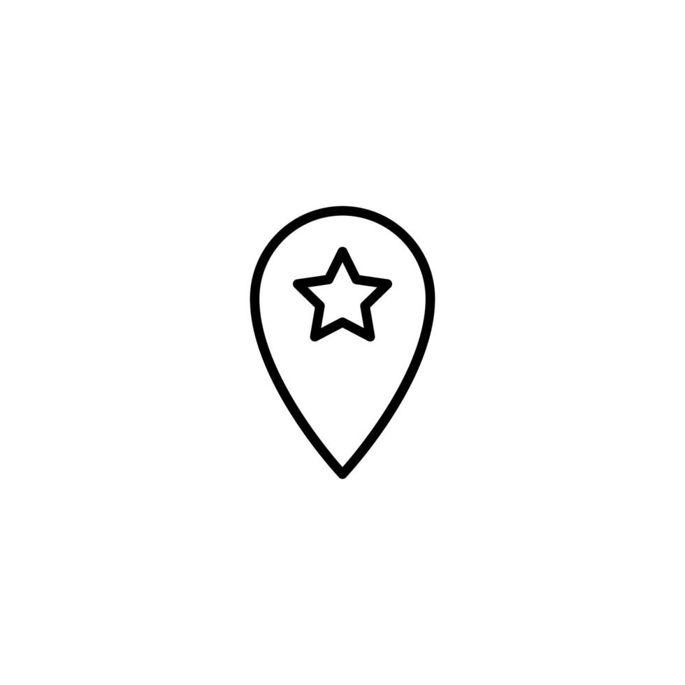 Location icon with outline style vector