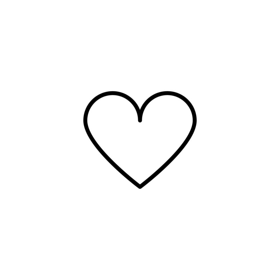 Heart icon with outline style vector