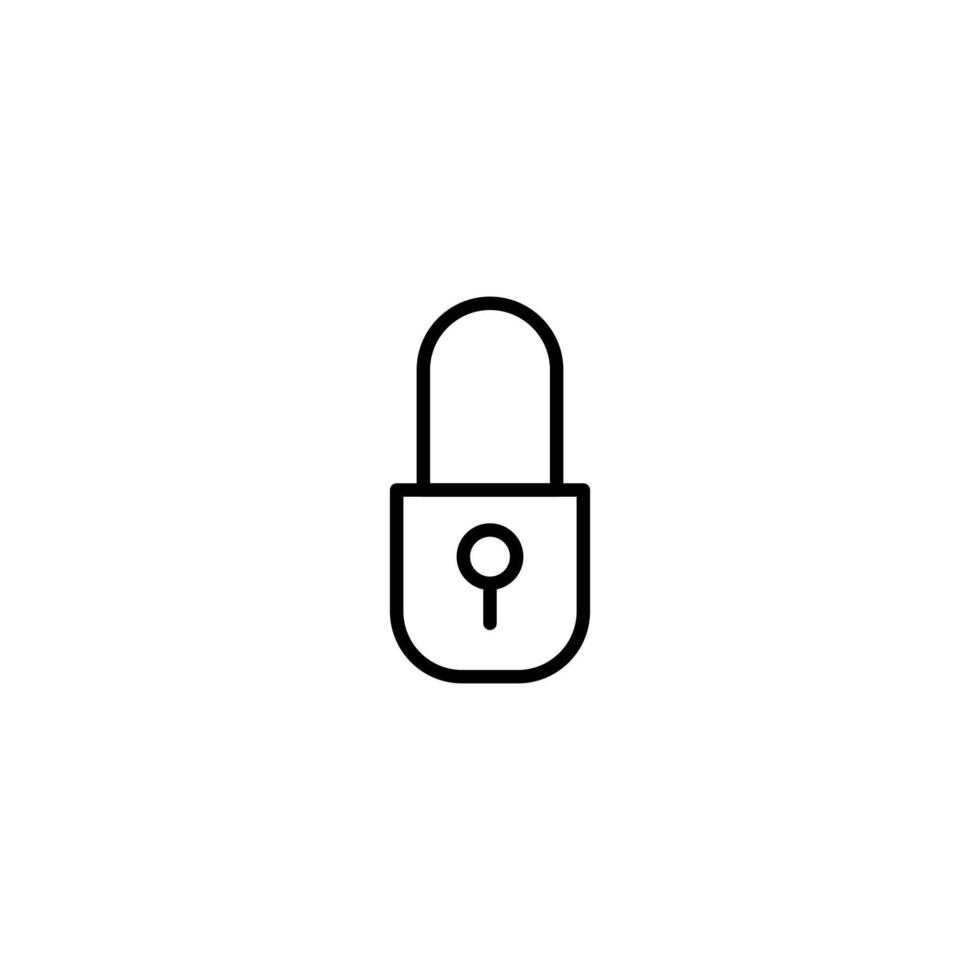 Padlock icon with outline style vector