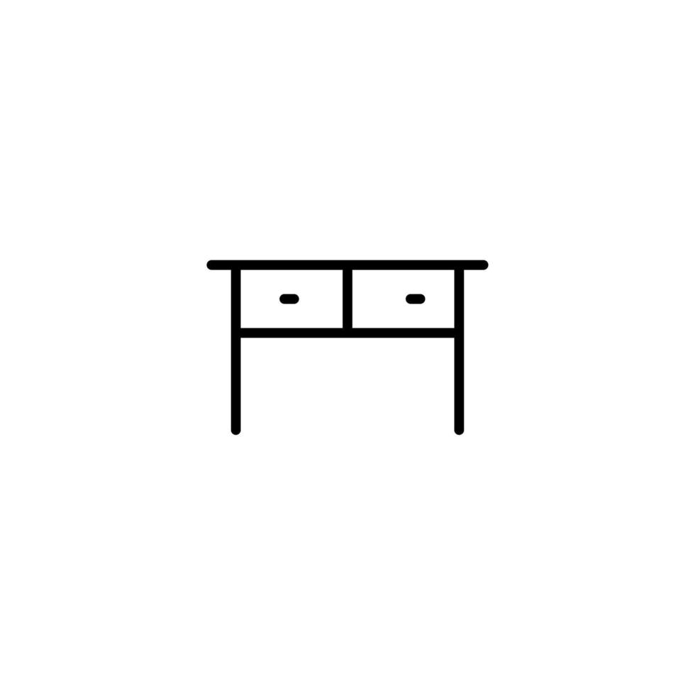 Table icon with outline style vector