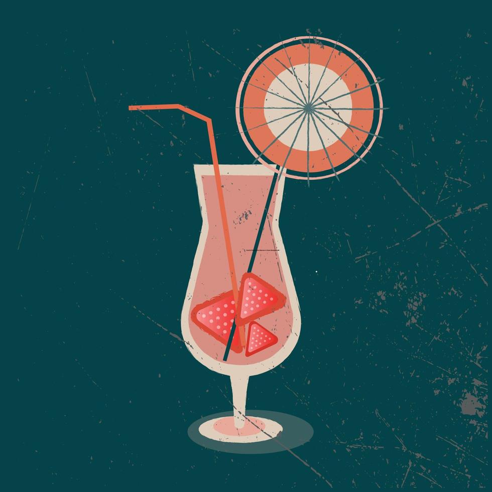 ilustración con vino giss en retro estilo vector