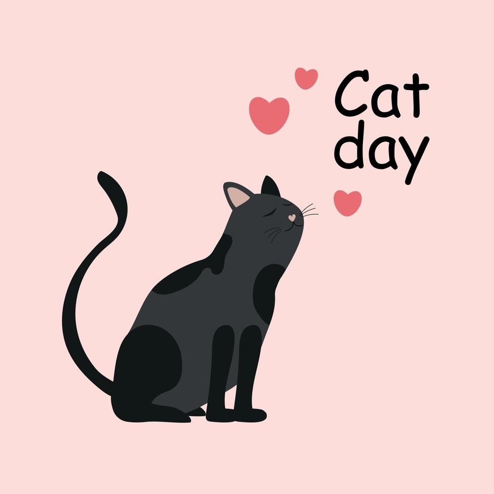 World Cat Day concept. Cat day. Holiday concept. Template for background, Web banner, card, poster vector