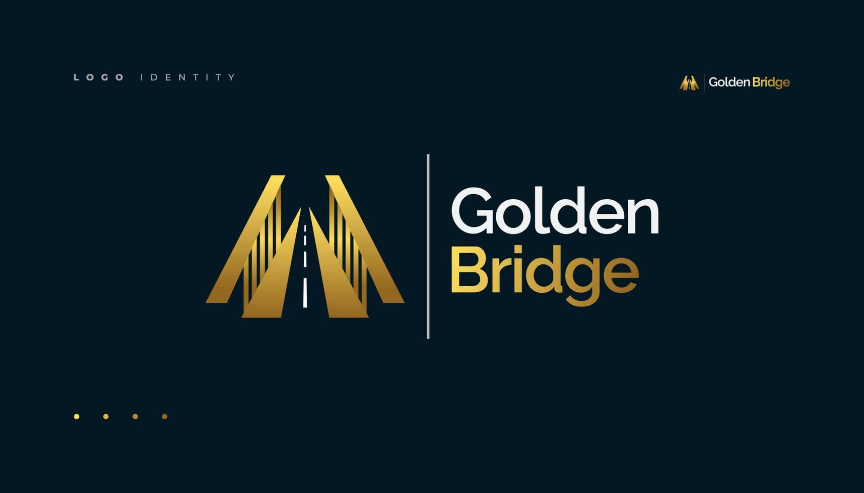 The golden bridge logo can be used as an icon or brand for your company vector
