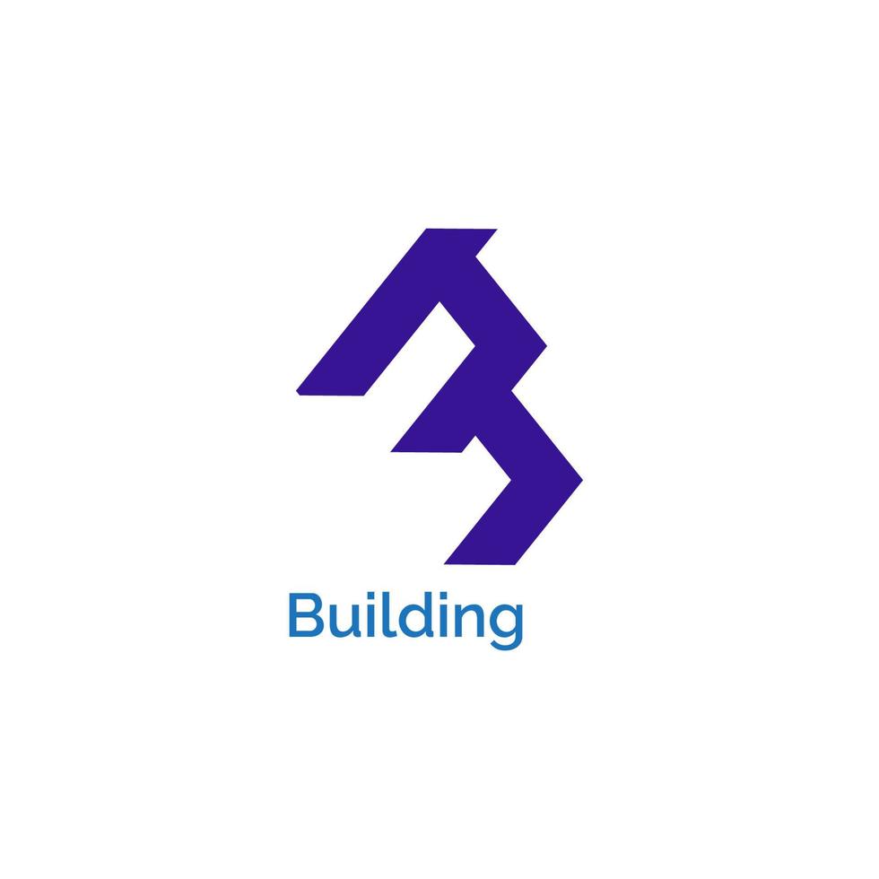 The letter B logo is in the form of a building with a modern and minimalist concept vector