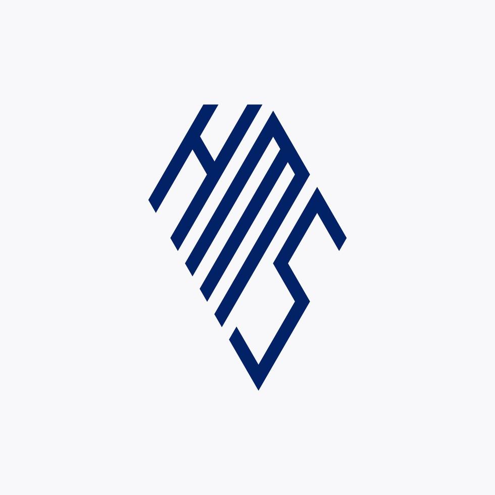 PrintHMS monogram logo design on white background vector