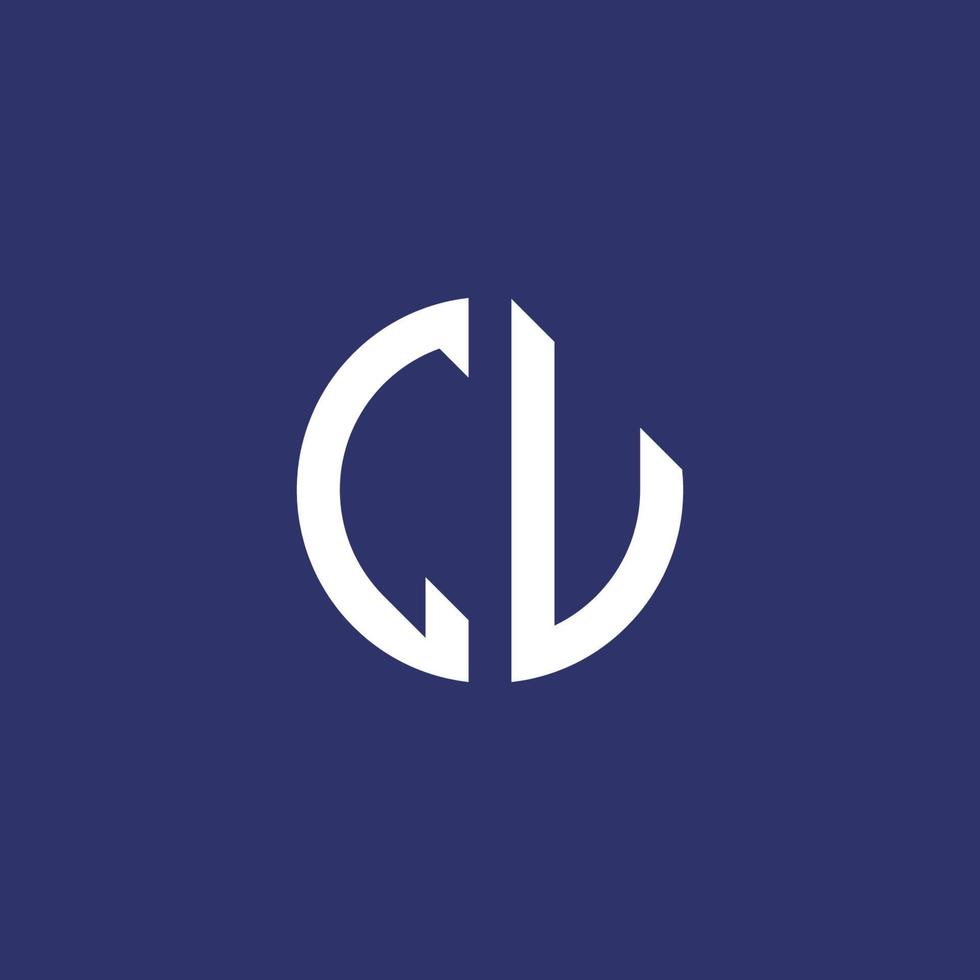 CL letter logo initials in blue white color vector