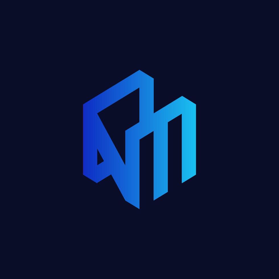 NM abstract vector logo monogram template