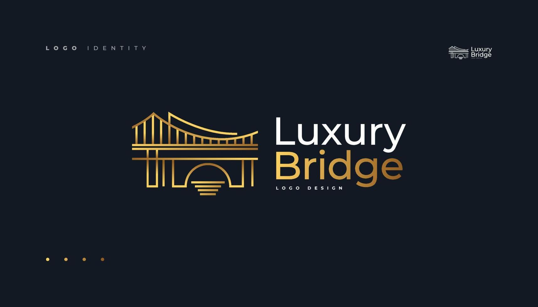Bridge logo design with luxury concept vector