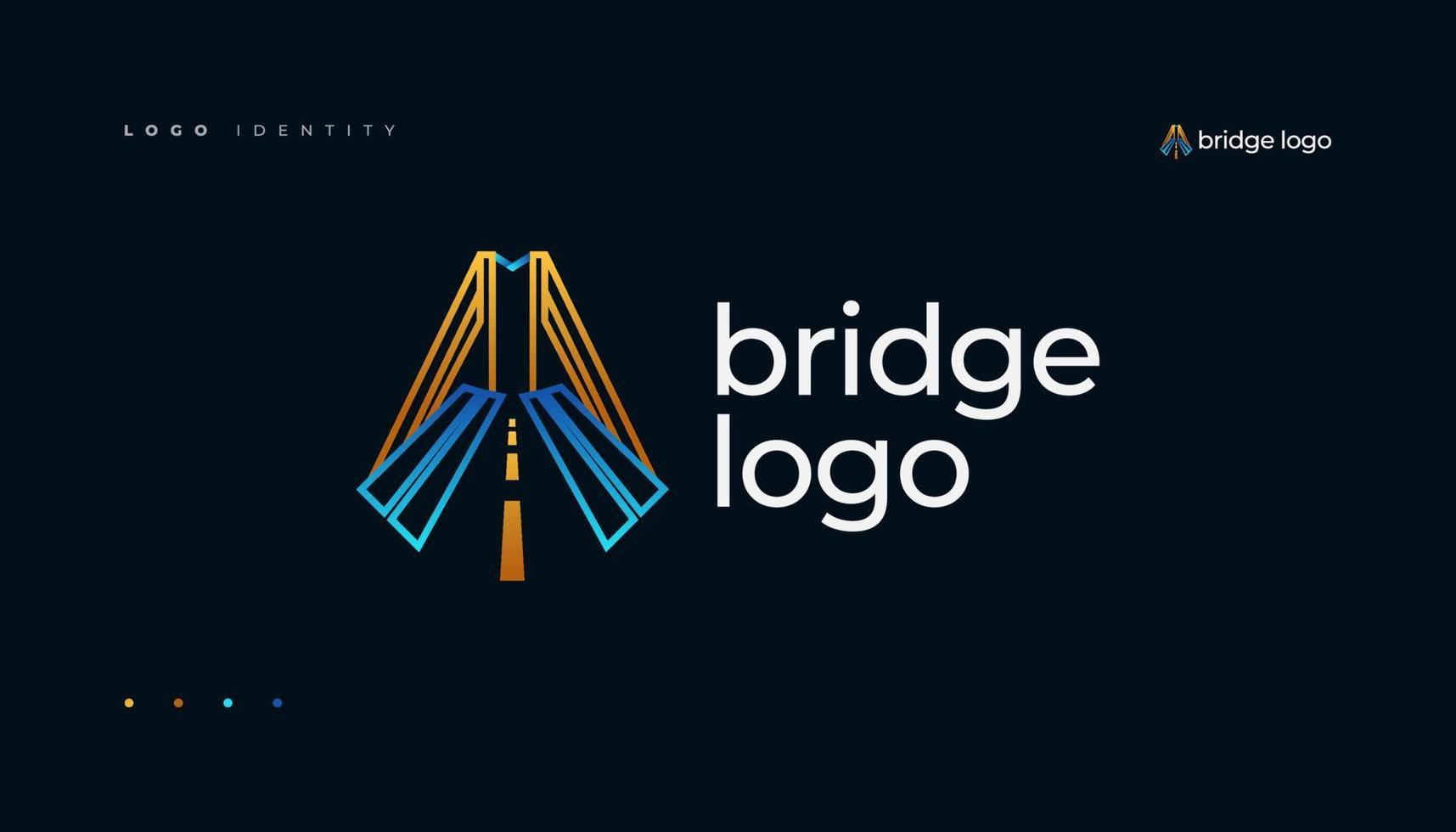 Luxury Bridge Logo with Abstract Gold Color Design vector