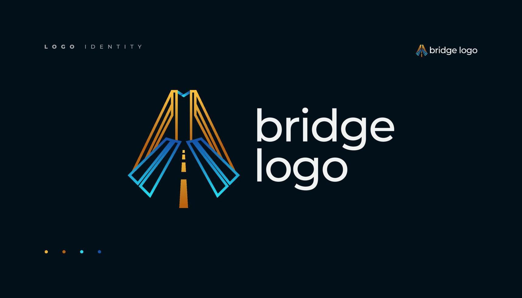 lujo puente logo con resumen oro color diseño vector