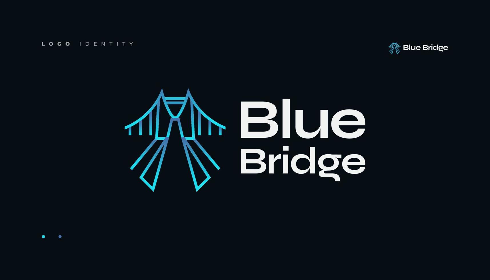 The Blue Bridge Logo with a Modern Concept is Suitable for Architecture and Building Company Brands vector