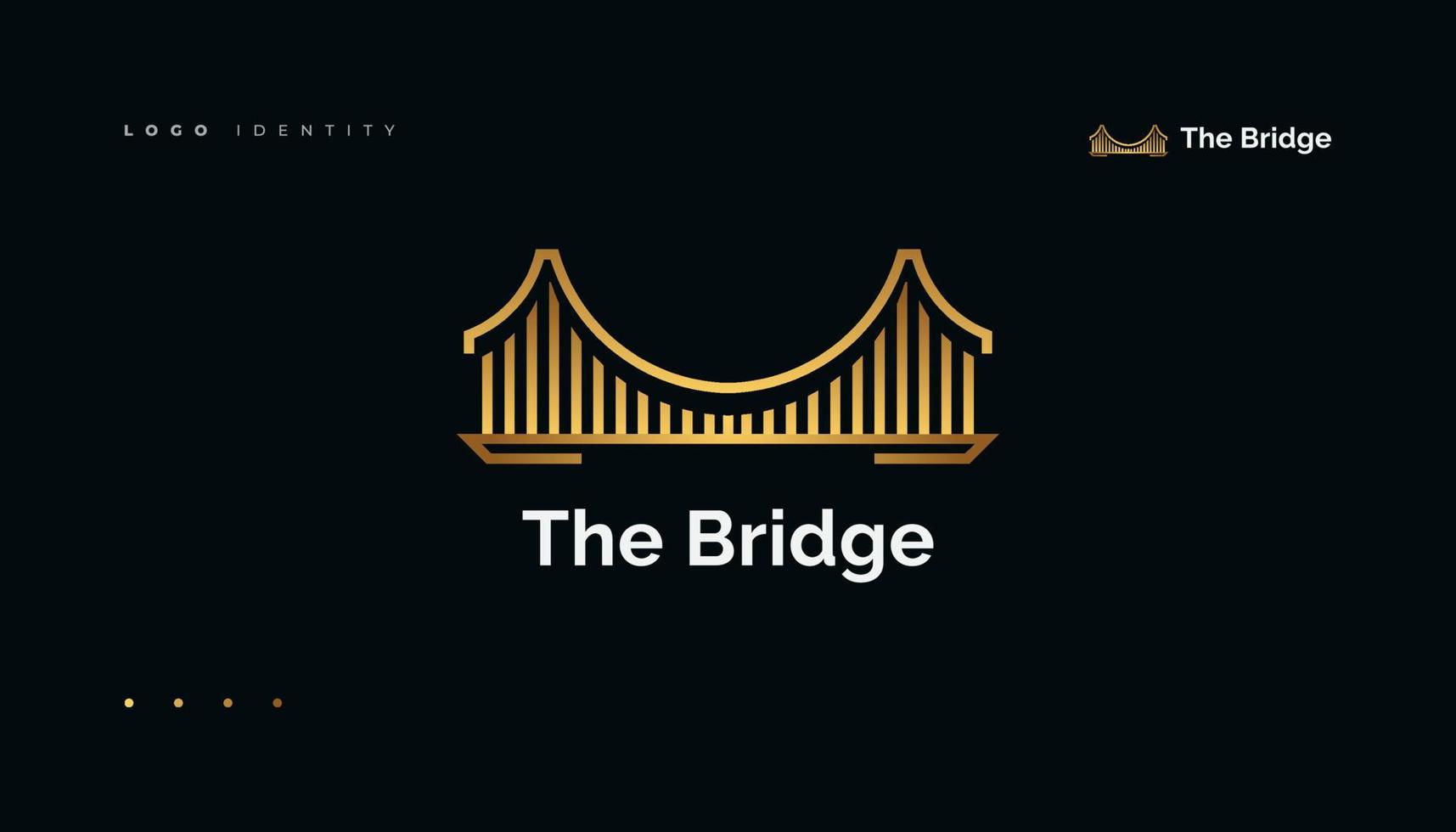 Golden arch river bridge architecture vector