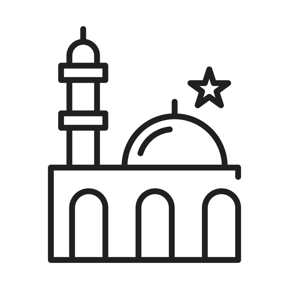 Islamic Icons Line Art Vector, Ramadan Kareem Elements, Eid Mubarak Design Elements, Muslim Prayer, Mosque vector