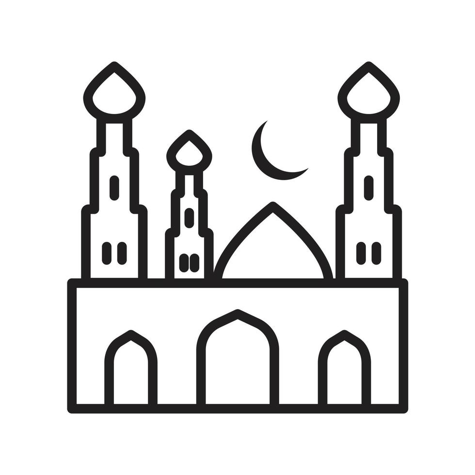 Islamic Icons Line Art Vector, Ramadan Kareem Elements, Eid Mubarak Design Elements, Muslim Prayer, Mosque vector