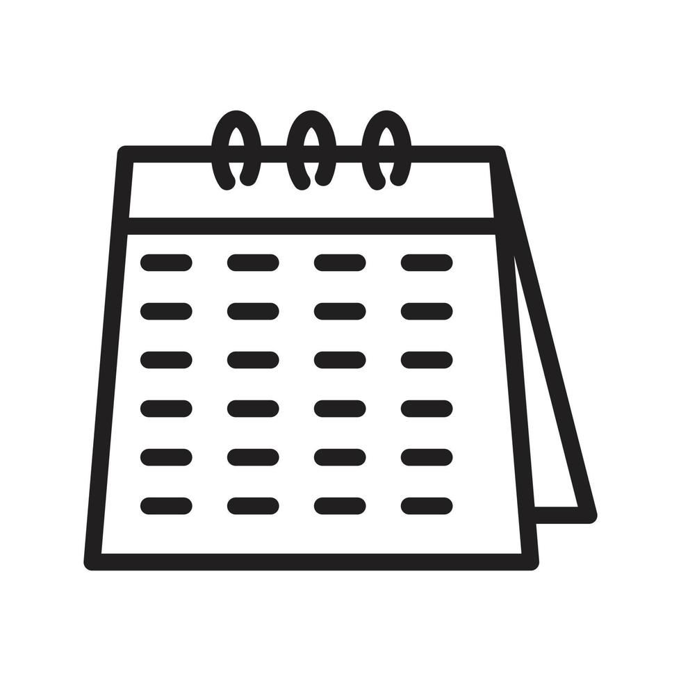 Calendar Outline Icon, Linear Calendar, Black and White Transparent
