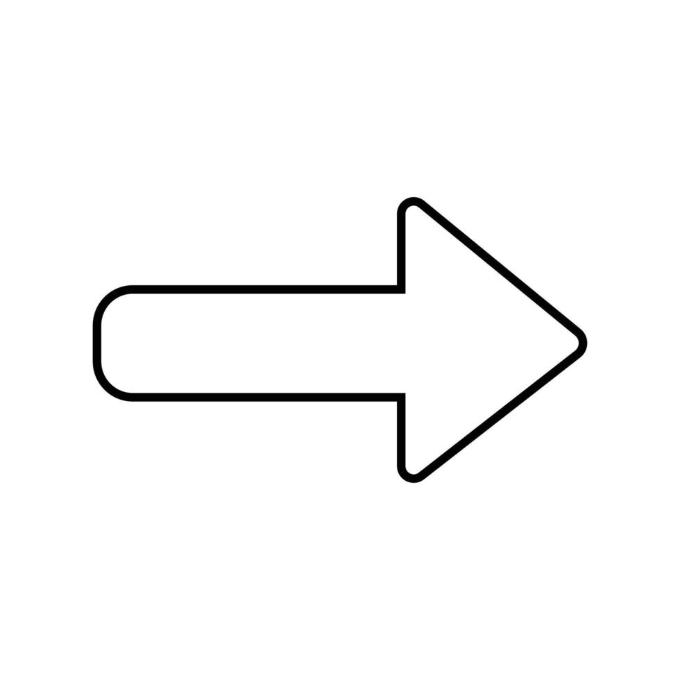 arrow icon outline vector, simple black and white arrow icon, left arrow, right arrow, next, up, down, vector