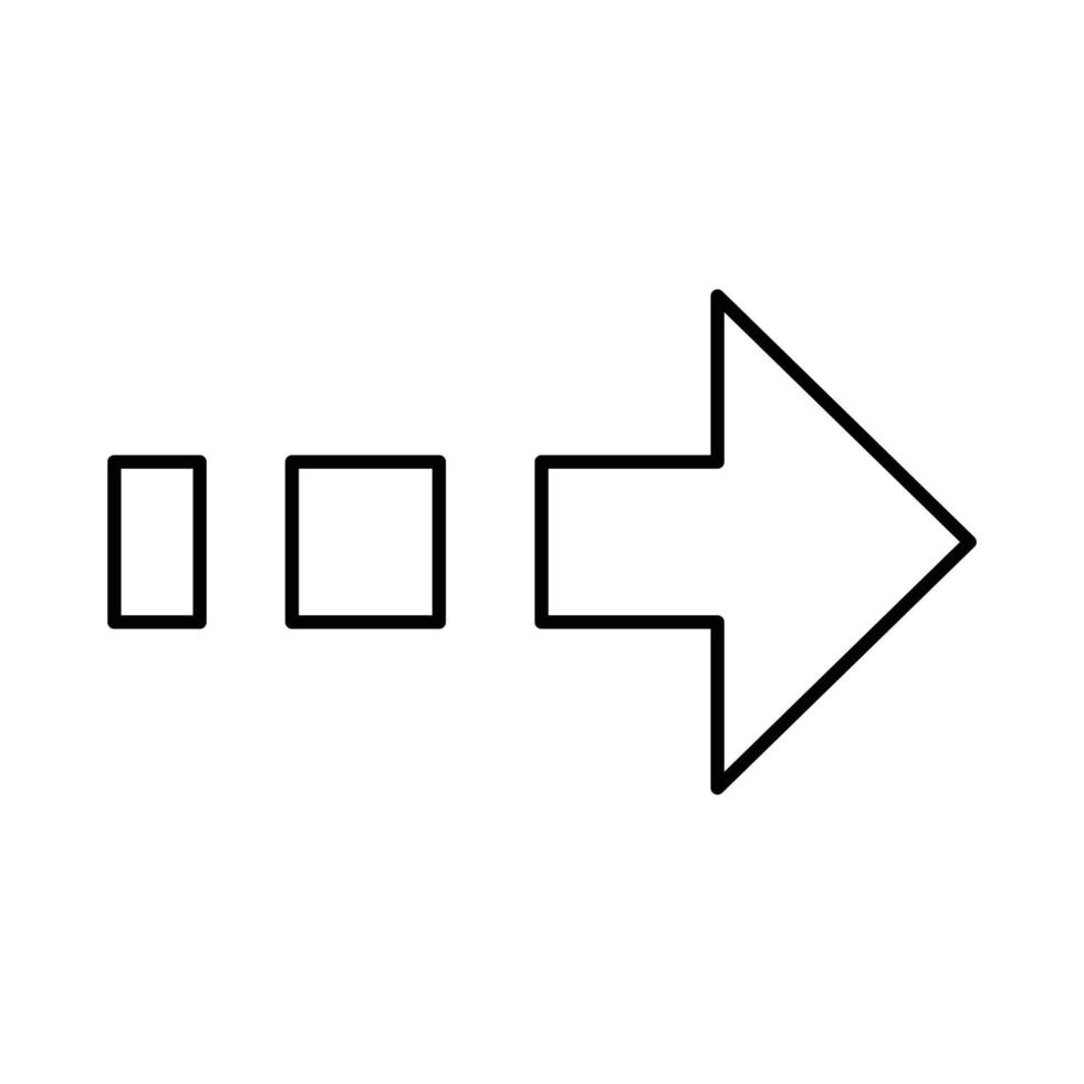 arrow icon outline vector, simple black and white arrow icon, left arrow, right arrow, next, up, down, vector