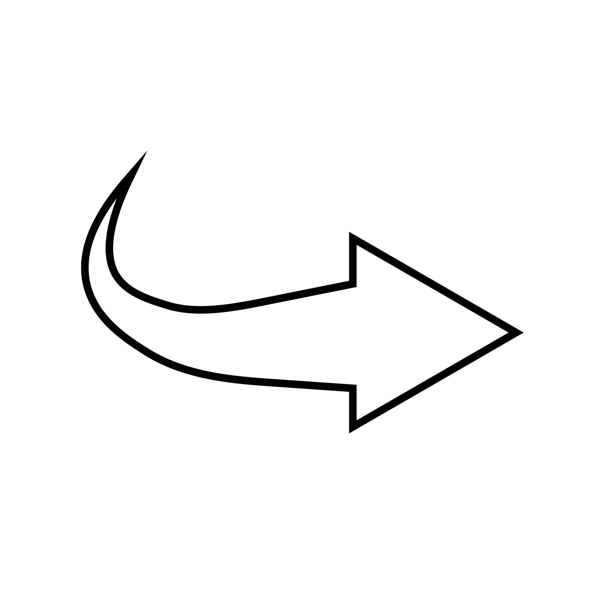 arrow icon outline vector, simple black and white arrow icon, left