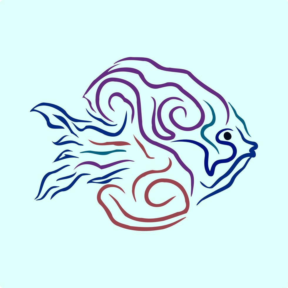 Abstract and unique fish tattoo shape vector