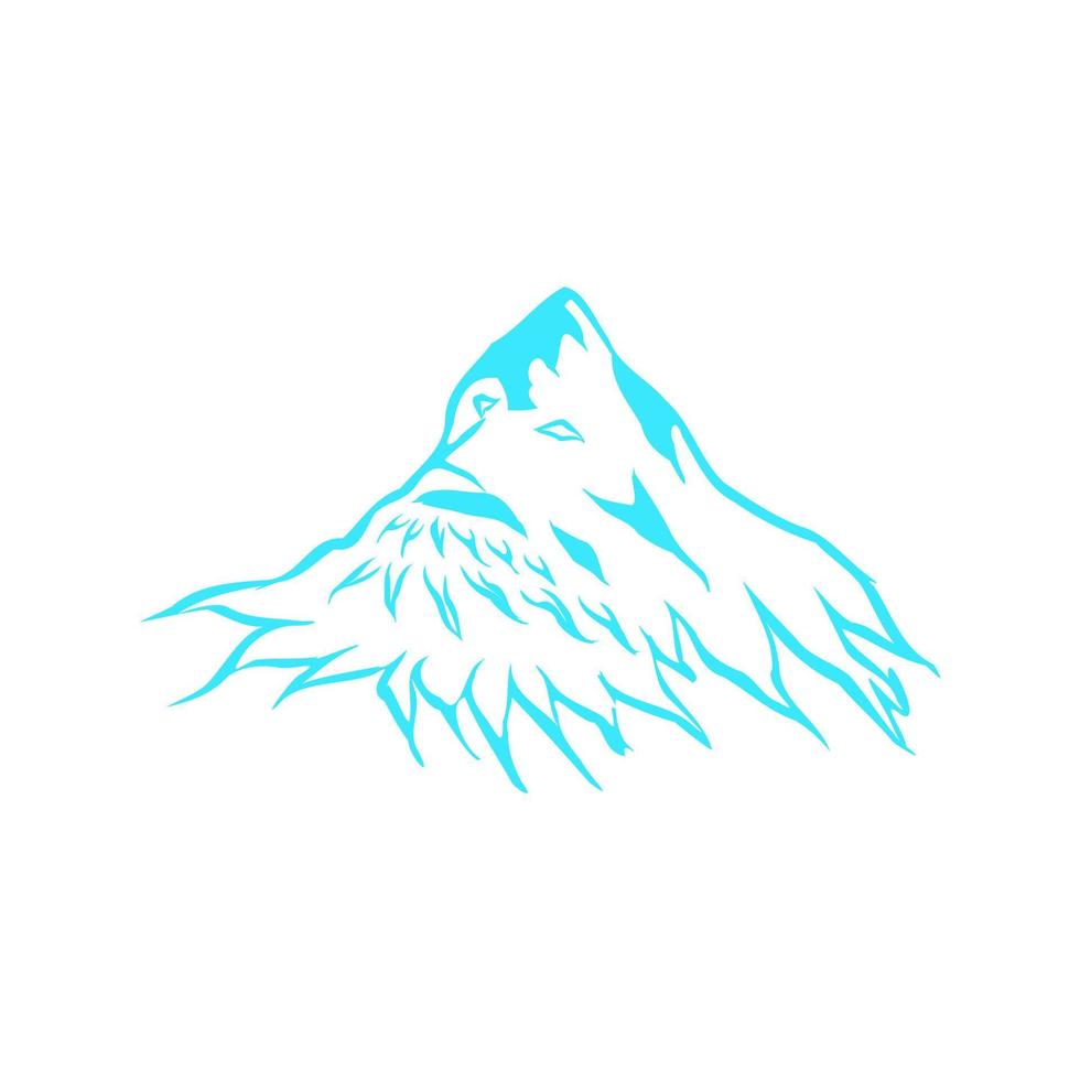 Mountain with face shape inside vector