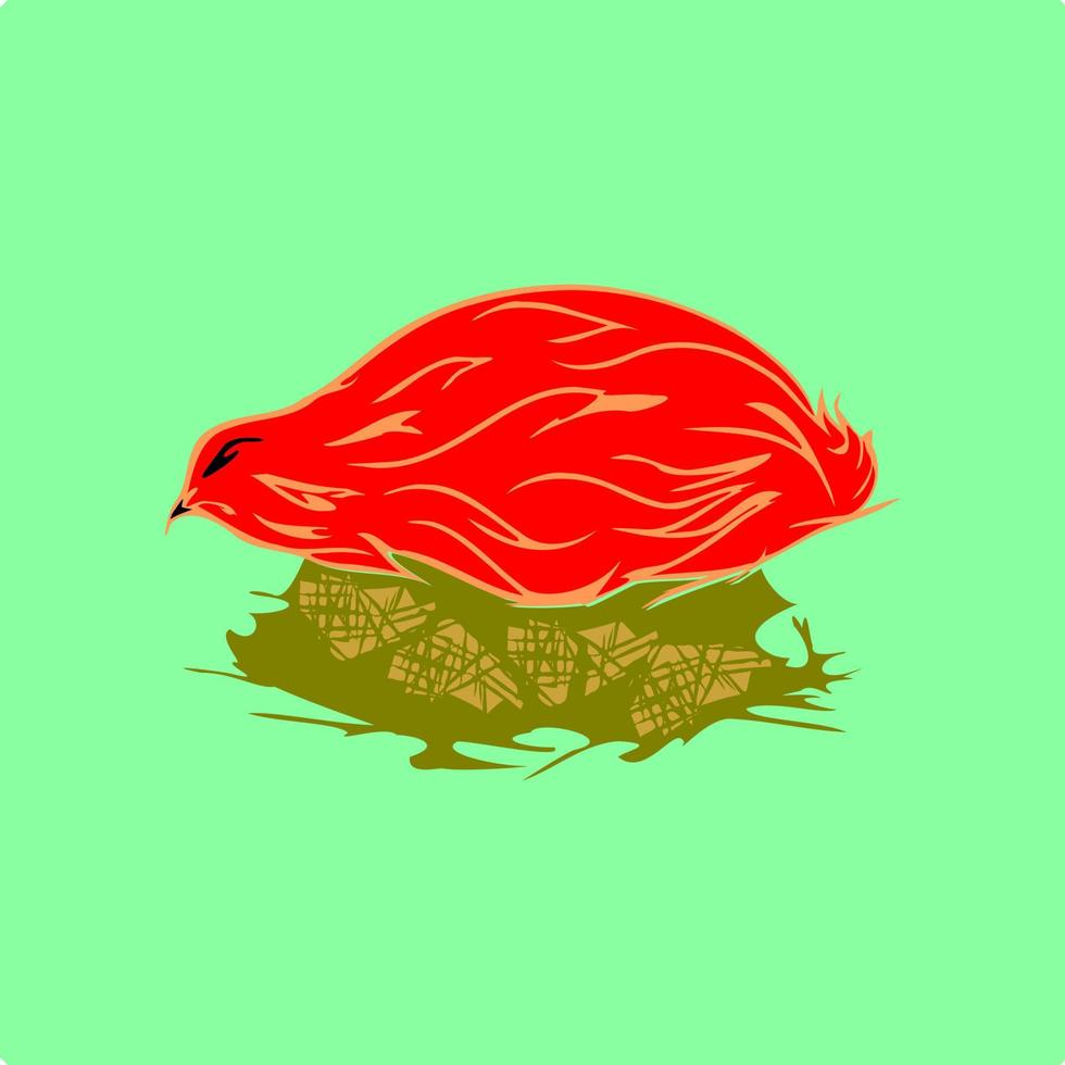 Bird relax on the nest vector