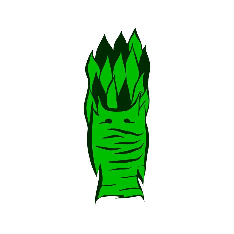 Funny seaweed green leaf character vector