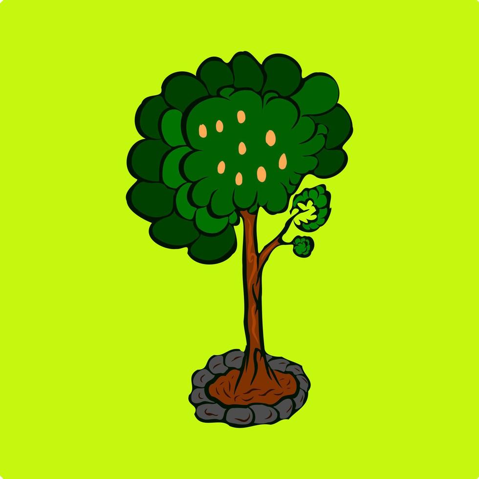 Nature tree with green leaf vector