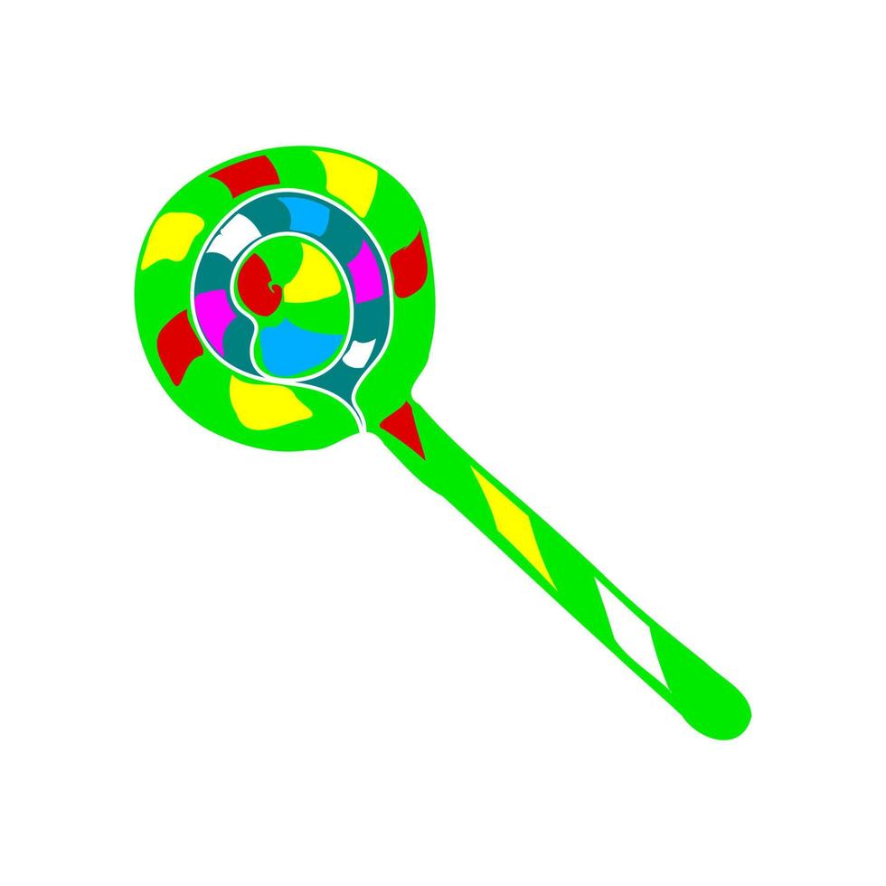 Colourful lollipop candy vector on the white background