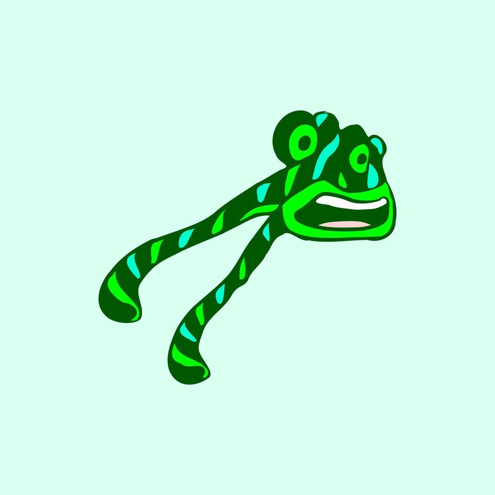 Green alien with two eyes vector