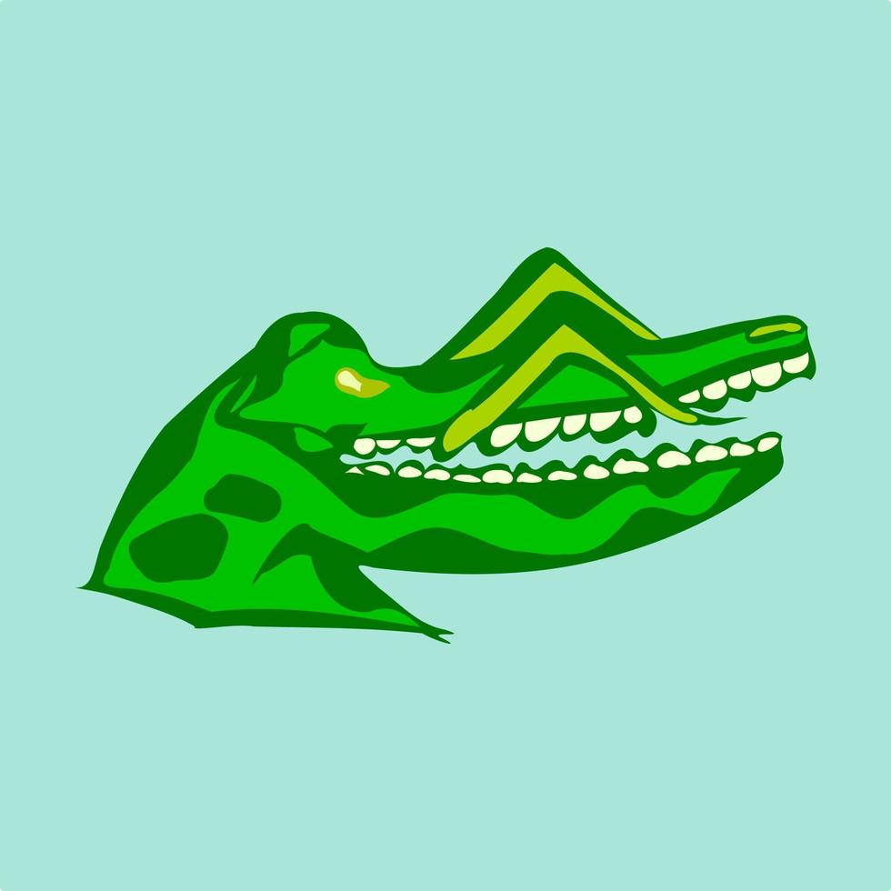 Weird alligator head cartoon vector