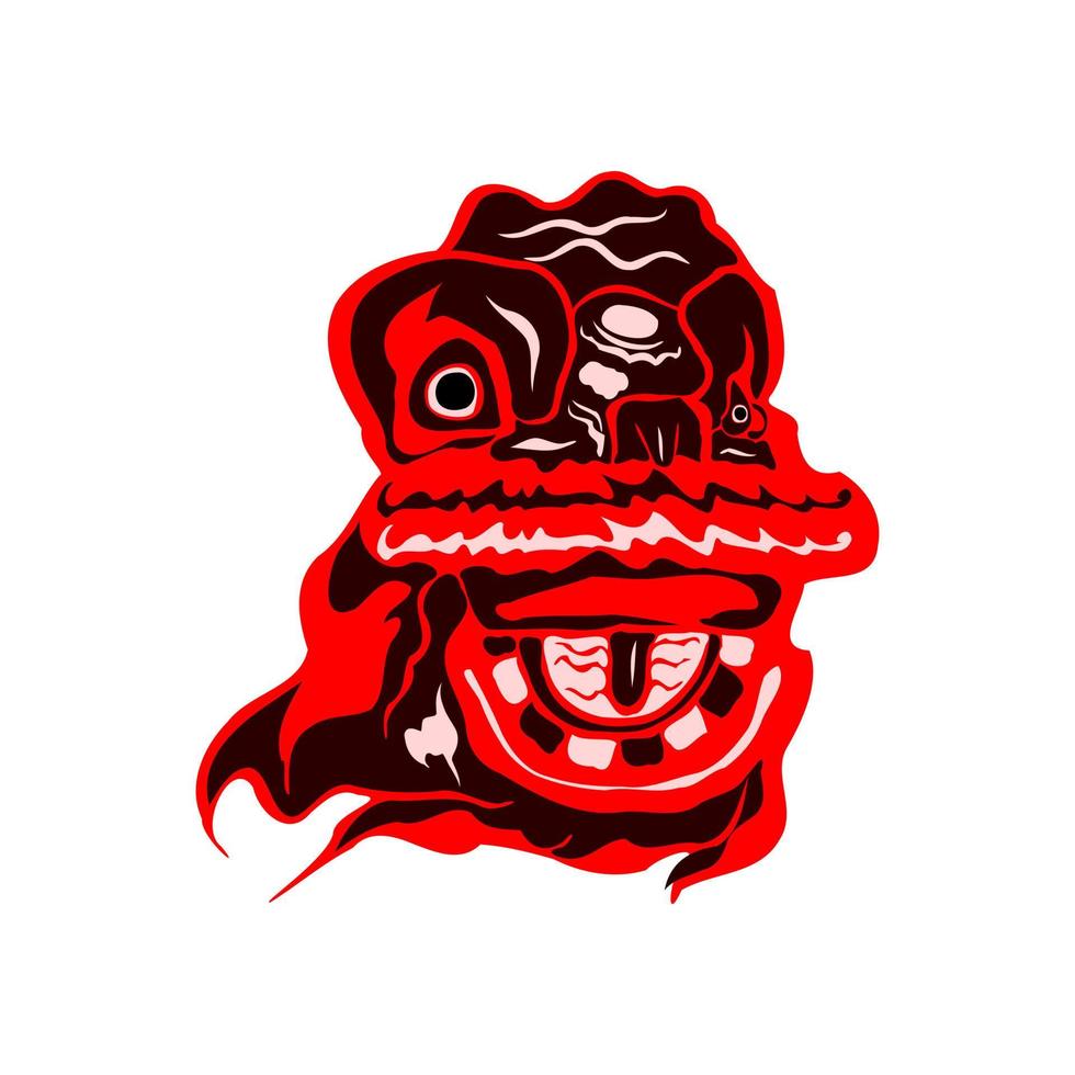 Beautiful abstract lion dance head vector