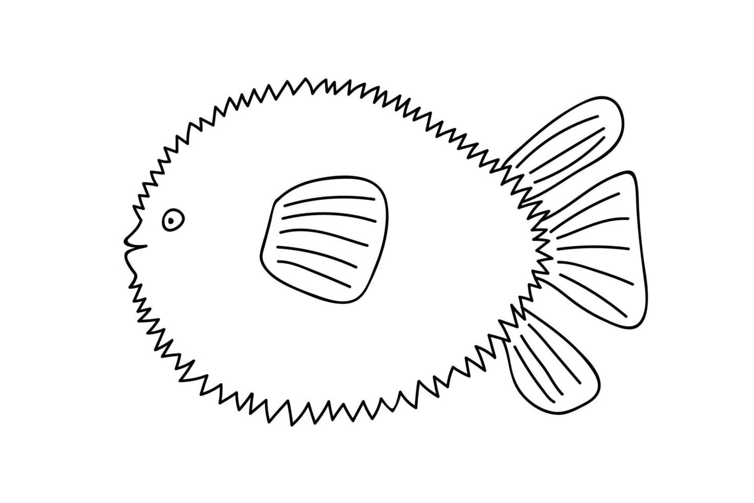 Ball fish vector illustration. hand drawn doodle ball fish. Vector stock illustration.