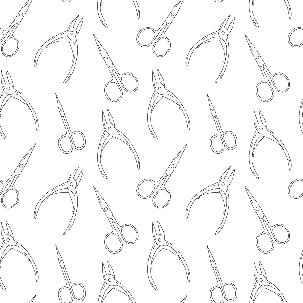 Vector manicure scissors seamless pattern