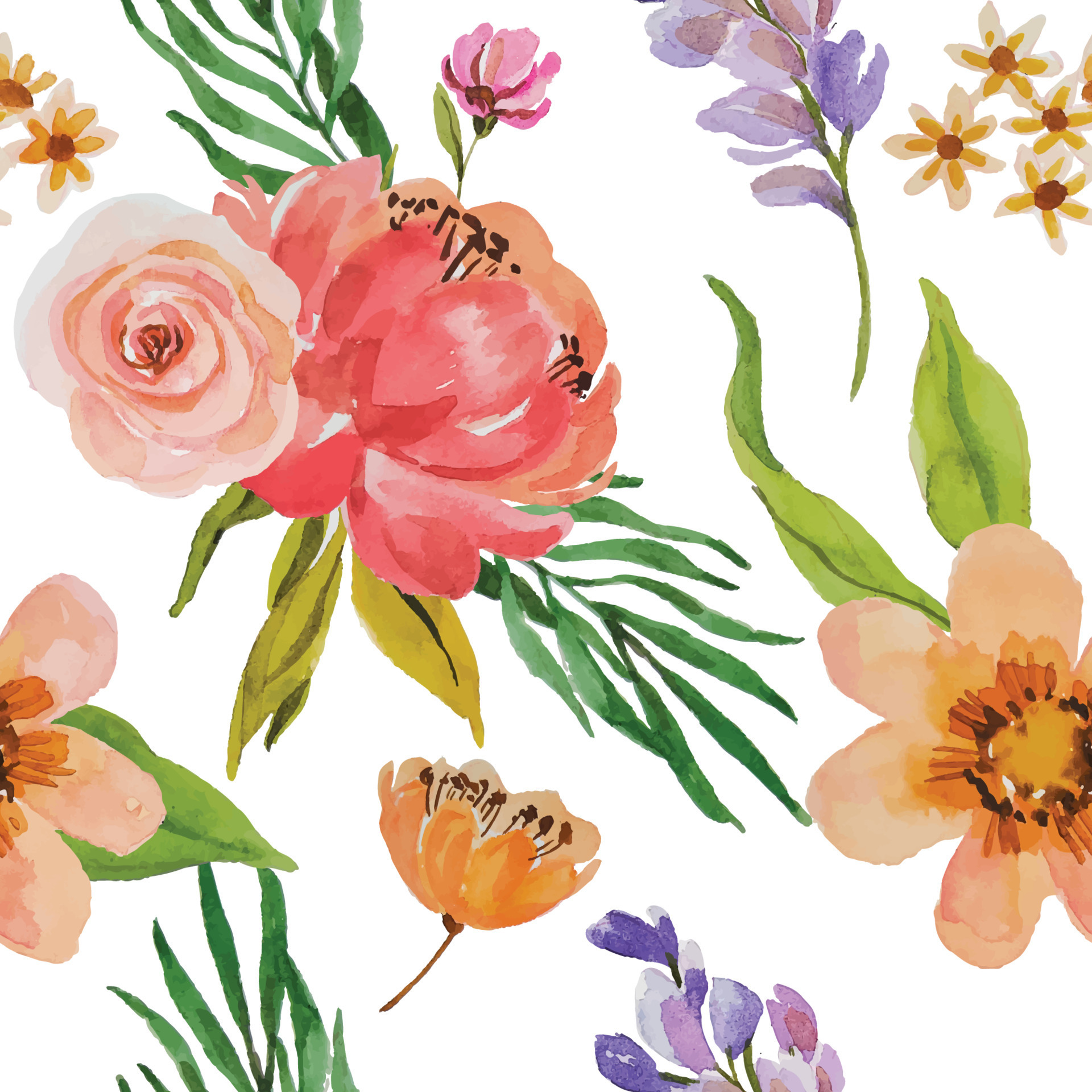 Watercolor flower seamless pattern template 20580215 vector art at vecteezy