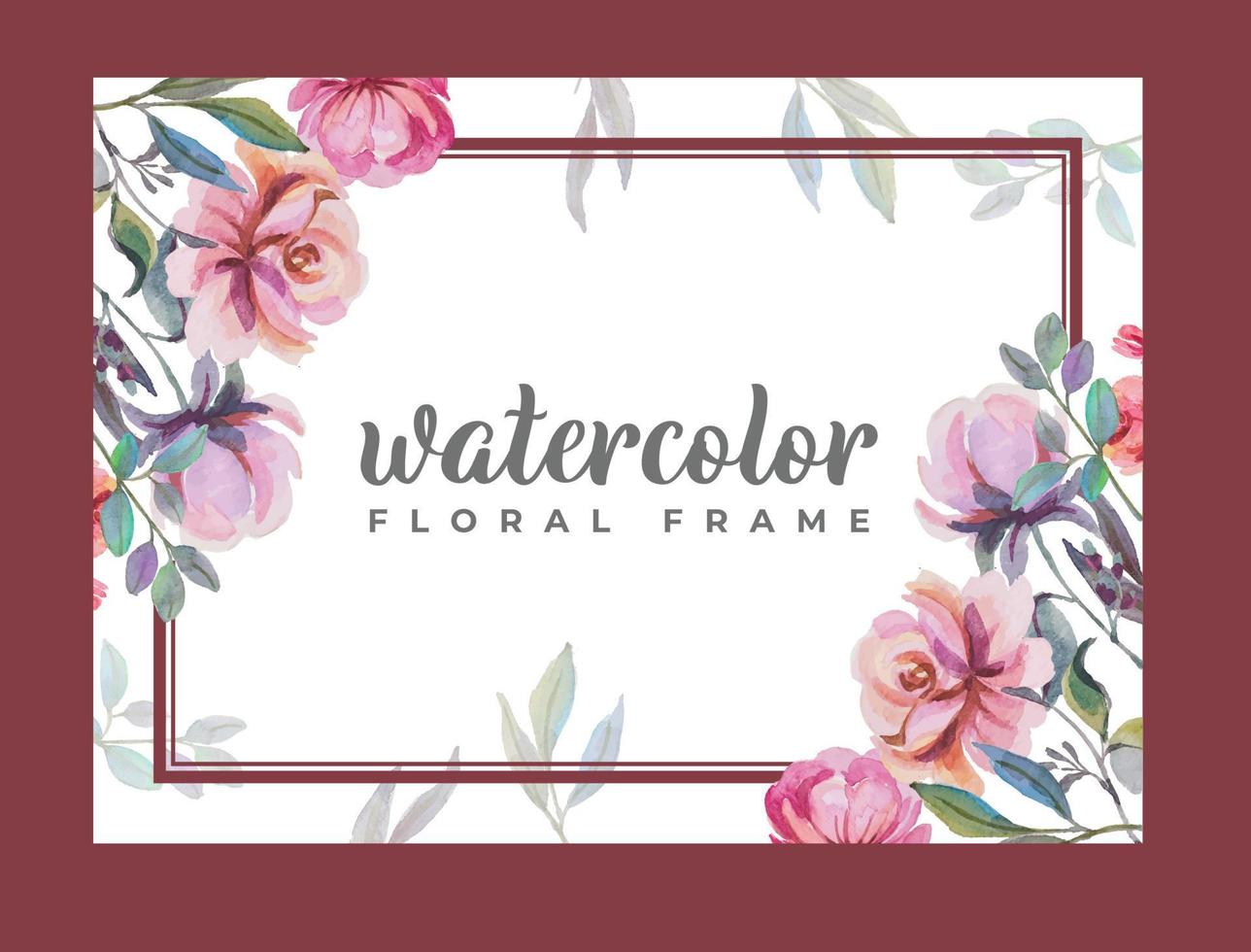 thanks card template watercolor flower vector