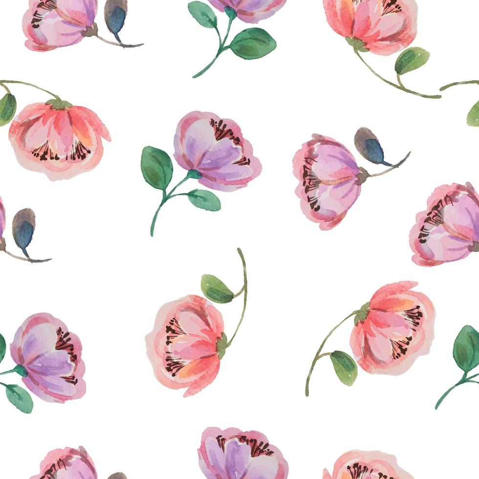 seamless pattern watercolor flower vector