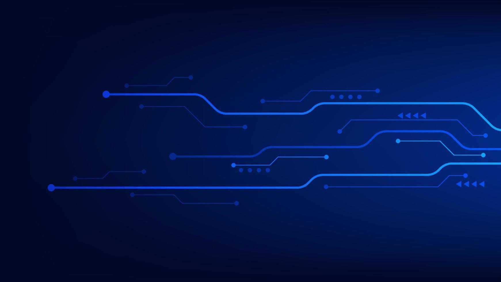 Hi tech digital circuit board. AI pad and electrical lines connected on blue lighting background. futuristic technology design element concept vector