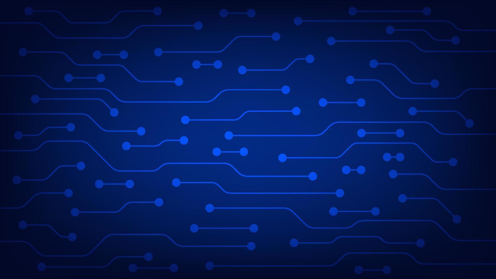 Hi tech digital circuit board. AI pad and electrical lines connected on blue lighting background. futuristic technology design element concept vector