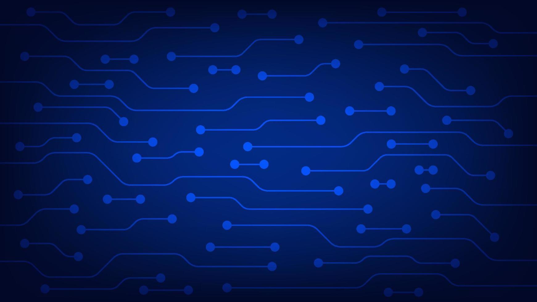 Hi tech digital circuit board. AI pad and electrical lines connected on blue lighting background. futuristic technology design element concept vector